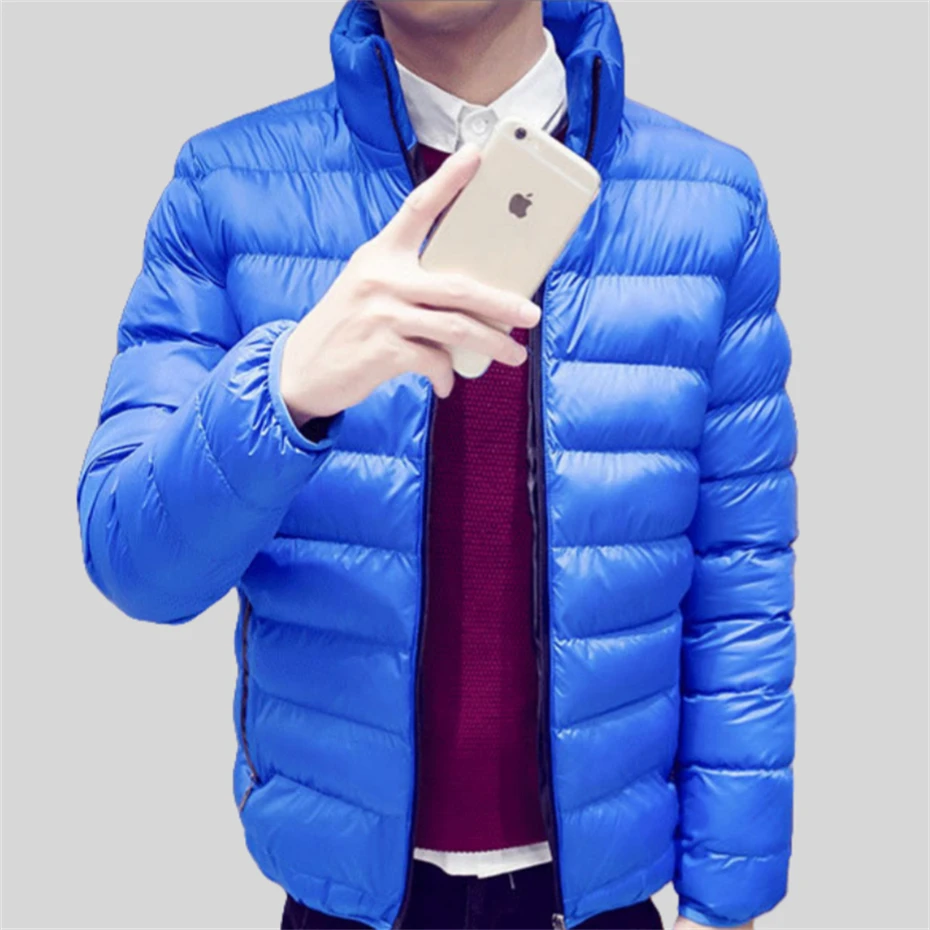 Plus Size Casual Parkas Men Thick Jackets Warm Slim Parkas Autumn Winter Jackets Mens Stand Collar Solid Color Odzież męska 5XL