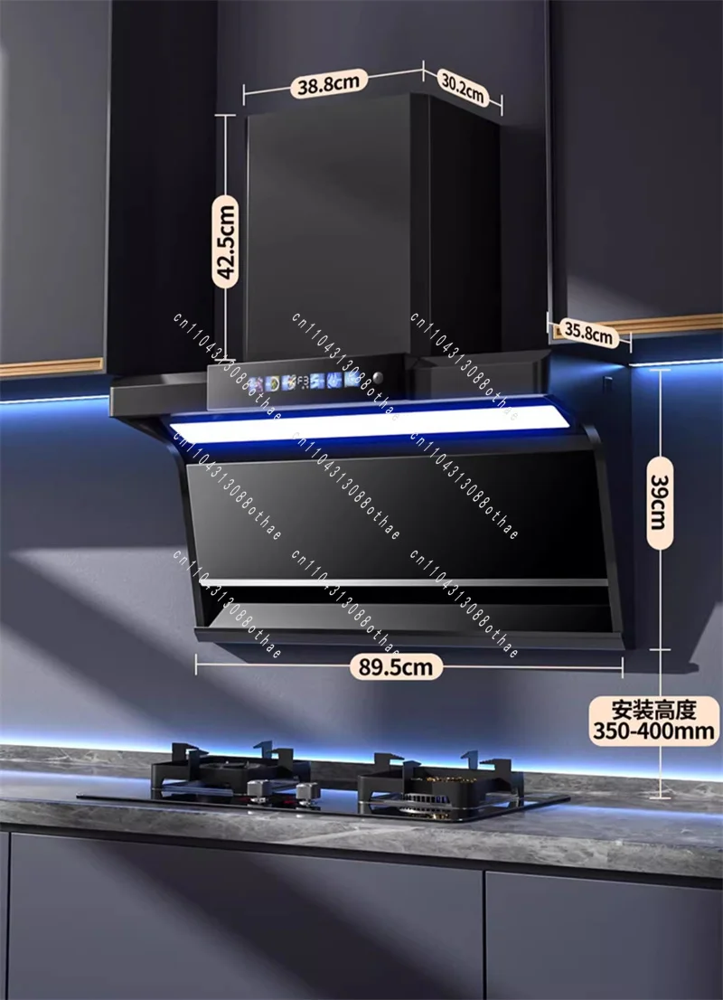Top Side Dual Range  Wall Mounted Intelligent Cleaning Exhaust  Kitchen Range  Large Range Hood