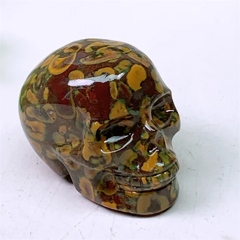 2inch Natural Azolite Agate Skull Carvings Mini Statue Crystal Figurine Room Decor Halloween Decoration Witchcraft Gift