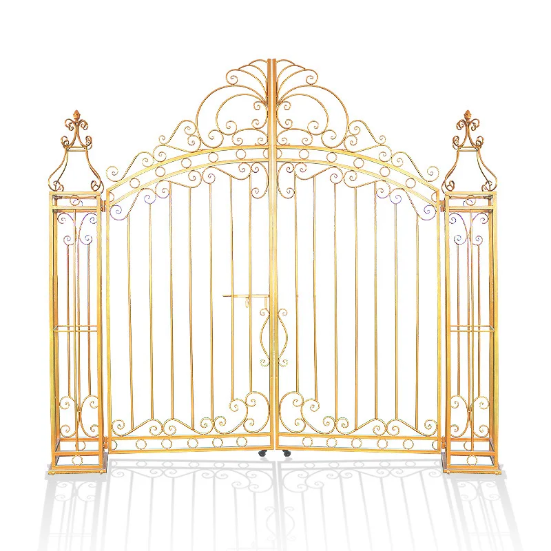 Luxury Wedding Ceremony Arch Gate Door Shape Metal Wedding Backdrop On Sales