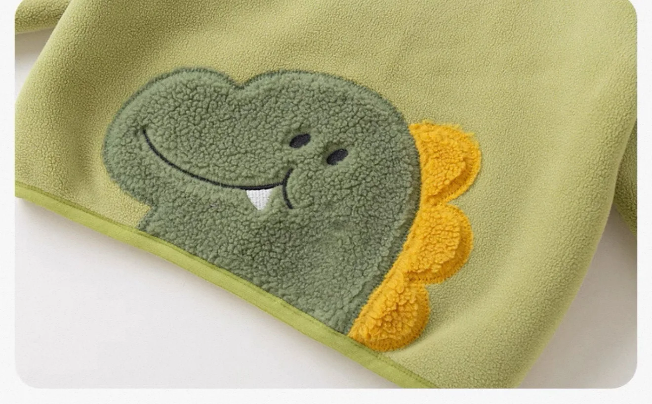 2026 Herbst Winter Kinder Fleece Kapuzenjacke Baby Junge Mädchen Cartoon Dinosaurier Verdickte Warme Oberbekleidung Kinderkleidung Winddichter Mantel – Detail 25