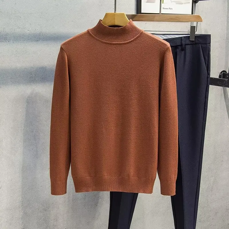 Maglione a maniche lunghe con collo a lupetto moda uomo primavera autunno nuovo pullover versatili allentati casual coreani top caldi semplici neri