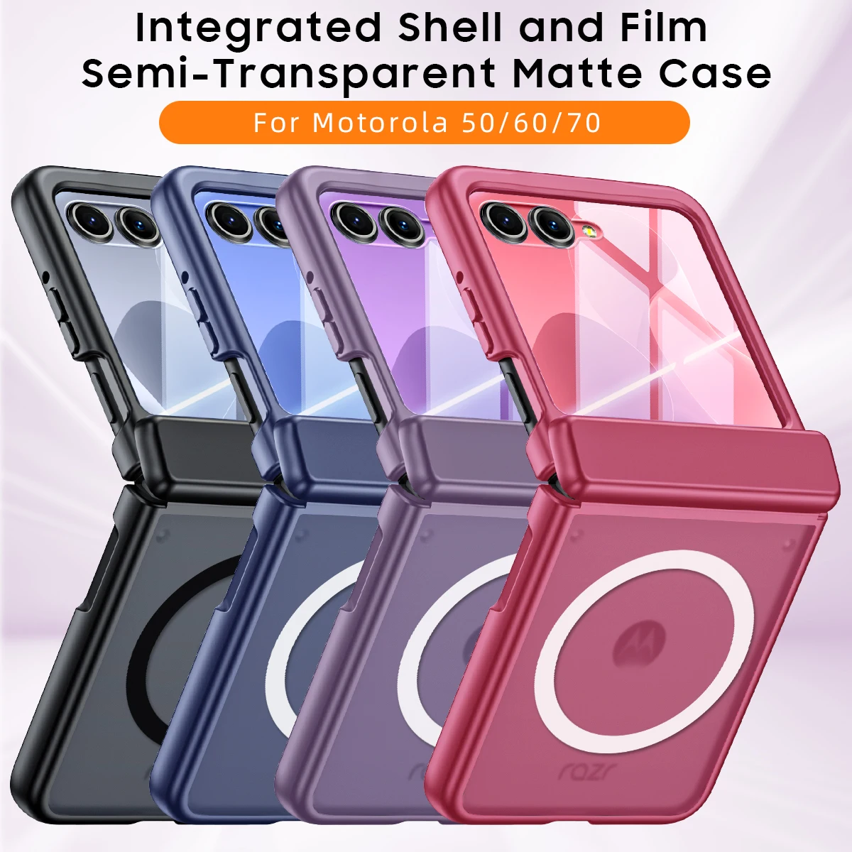 Luxury Frosted Magnetic Phone Case with Screen Protector for Motorola Razr 50 Raztr70 ultra Razr60 Back Cover
