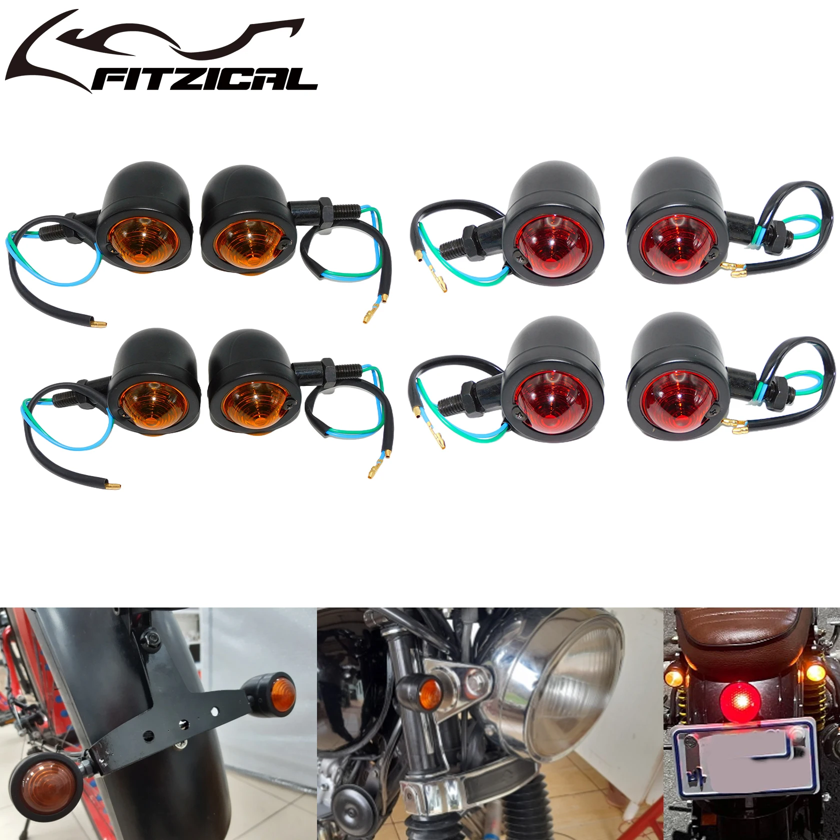 2/4 piezas de intermitentes de motocicleta tipo bala para Harley Sportster 883 Touring Road King Dyna Softail Chopper Cafe Racer