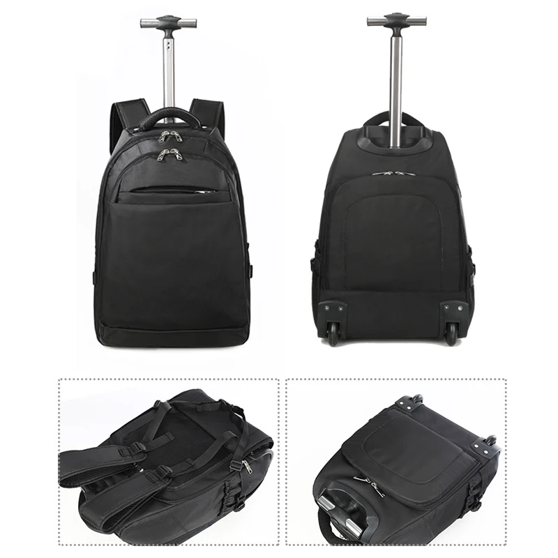 Travel Bag With Wheels Men\'s Trolley Backpack Business Large Capacity Wheeled Backpack Travel Rolling Luggage Bag For Women