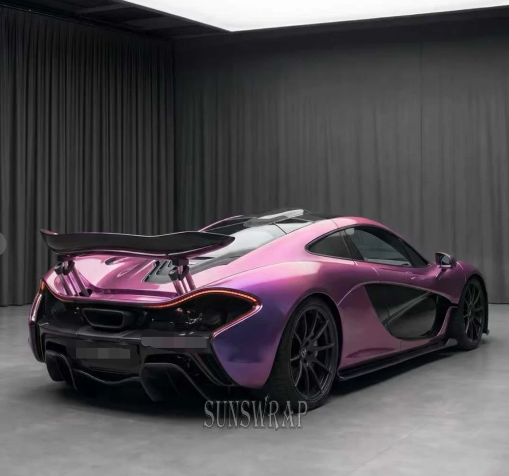 

Sunswrap HD Iridescent smoke purple Metallic Glossy Color Flip Vinyl Wrap Covering Film With Air Free 1.52X18m Roll 5x59ft