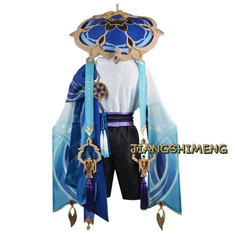 Game Genshin Impact Wanderer Scaramouche Cosplay Volledige Set Kleding Pruik Hoed Anime Uniformen Balladeer Kunikuzushi Party