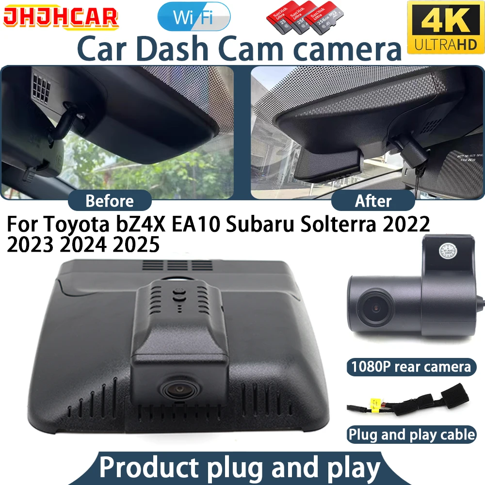 4K UHD Dash Cam For Toyota bZ4X EA10 Subaru Solterra 2022 2023 2024 2025 Plug And Play WiFi DVR Car Camera Video Recorder Night