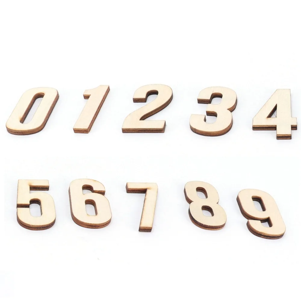 124Pcs Small Wood Wood Letter Chips Wood color 4cm Wooden Craft Pieces English Shape Decor Home Living Room