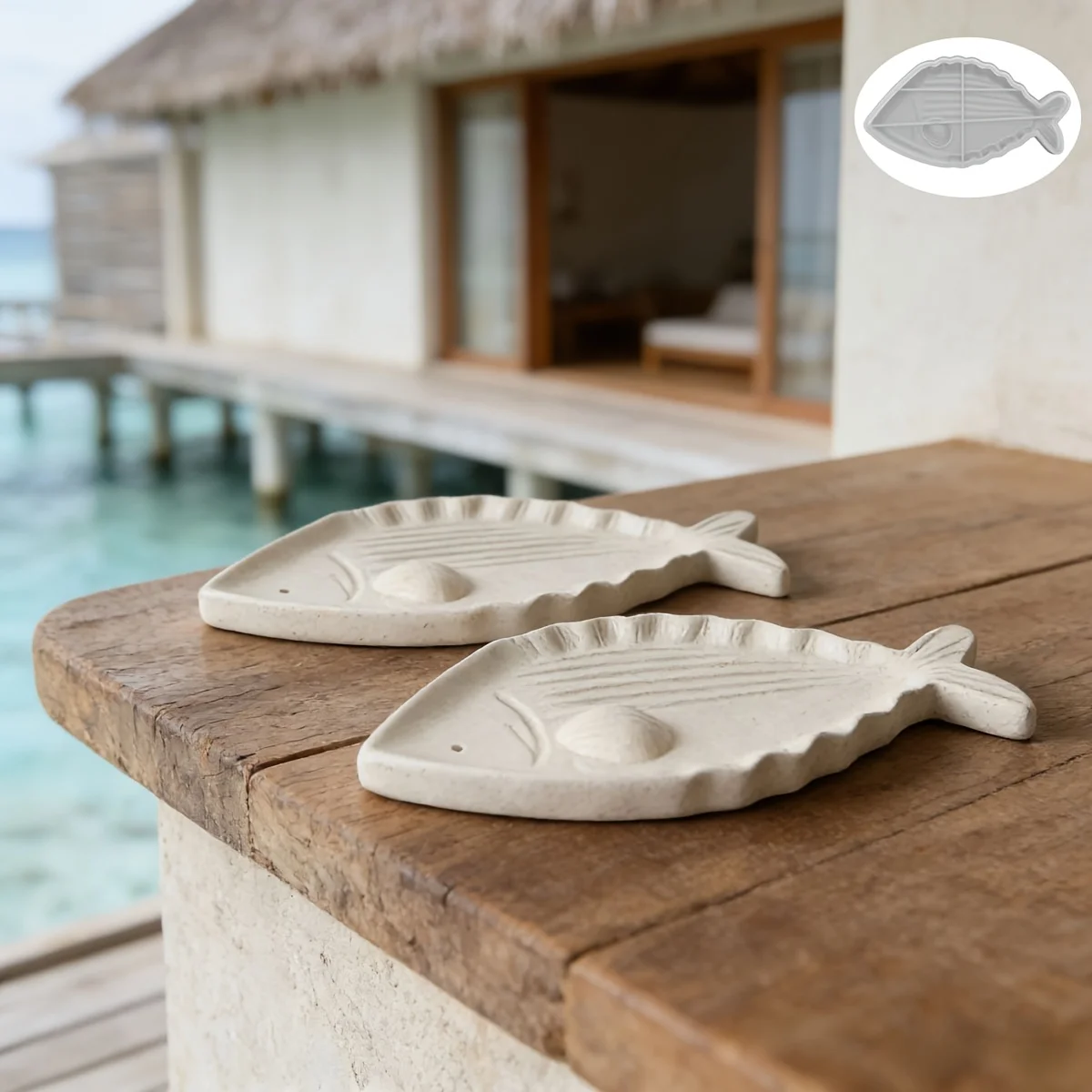 1/2 Peças Molde de Silicone Reutilizável em Formato de Peixe, Adequado para Bandejas de Peixe DIY, Artesanato em Resina e Castiçais, Molde de Peixe para Pratos