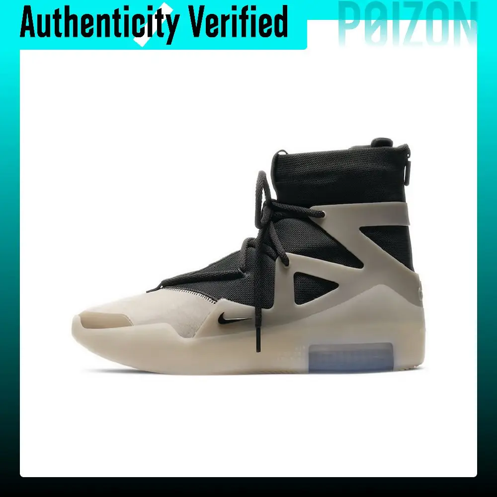 Nike x Fear Of God Air Fear Of God 1 High top Basketball Shoes Men's Black White Gray AR4237-902