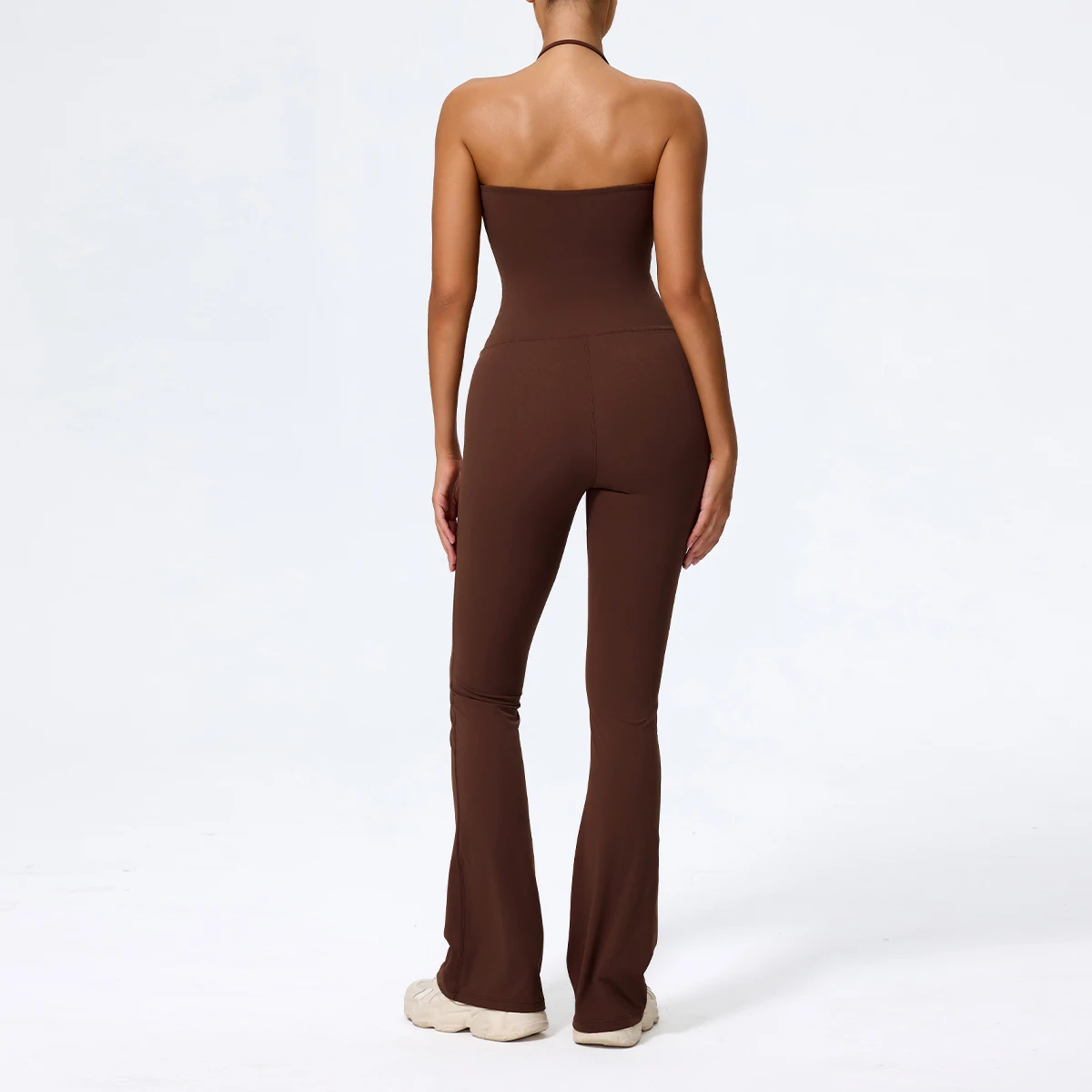 New Summer Women Sleeveless Hang Neck Jumpsuit Backless Flared Activewear Female Yoga Clothes Sport Outfit For Woman Overalls image 5