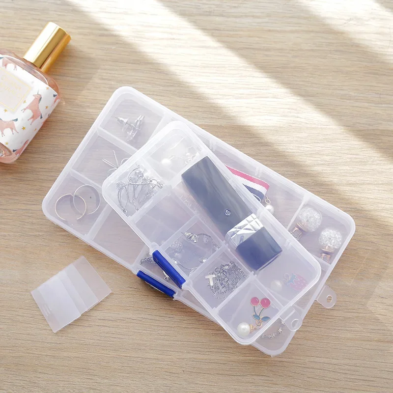 Simple Single-layer Household Large Capacity Transparent Jewelry Box Multi-compartment Pill Box Storage Box