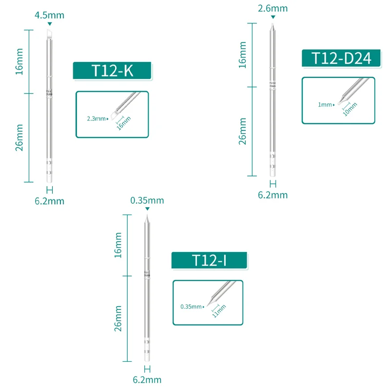 3/4pcs TS100 Soldering Iron Tips Rapid-Heating Replacement Tip For TS100 TS101 Soldering Iron Solder Accessories