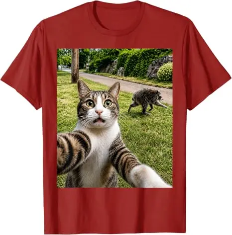 Jimothy Cat Selfie Raccoon Legend T-Shirt Y2k Niedliches Jimothy Raccoon Kitty Lover Grafik-Bekleidung für Frauen Männer Streetwear T-Shirts – Detail 10