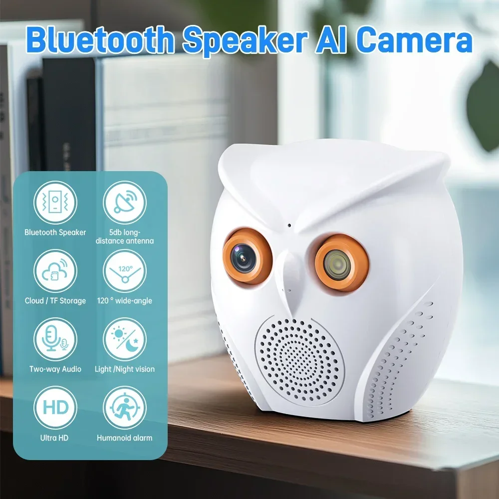 

iCSee Smart Wifi Camera With Speaker Wireless CCTV Home 5MP HD Security IP Camera Indoor Human Detection Baby Monitor Owl Shape