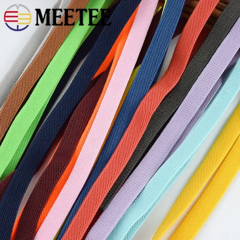 Meetee 5/10M 10mm 3/8 \'\'fascia elastica in poliestere cinturino morbido Bia cintura in nastro elasticizzato elastici nastro a molla con rilegatura