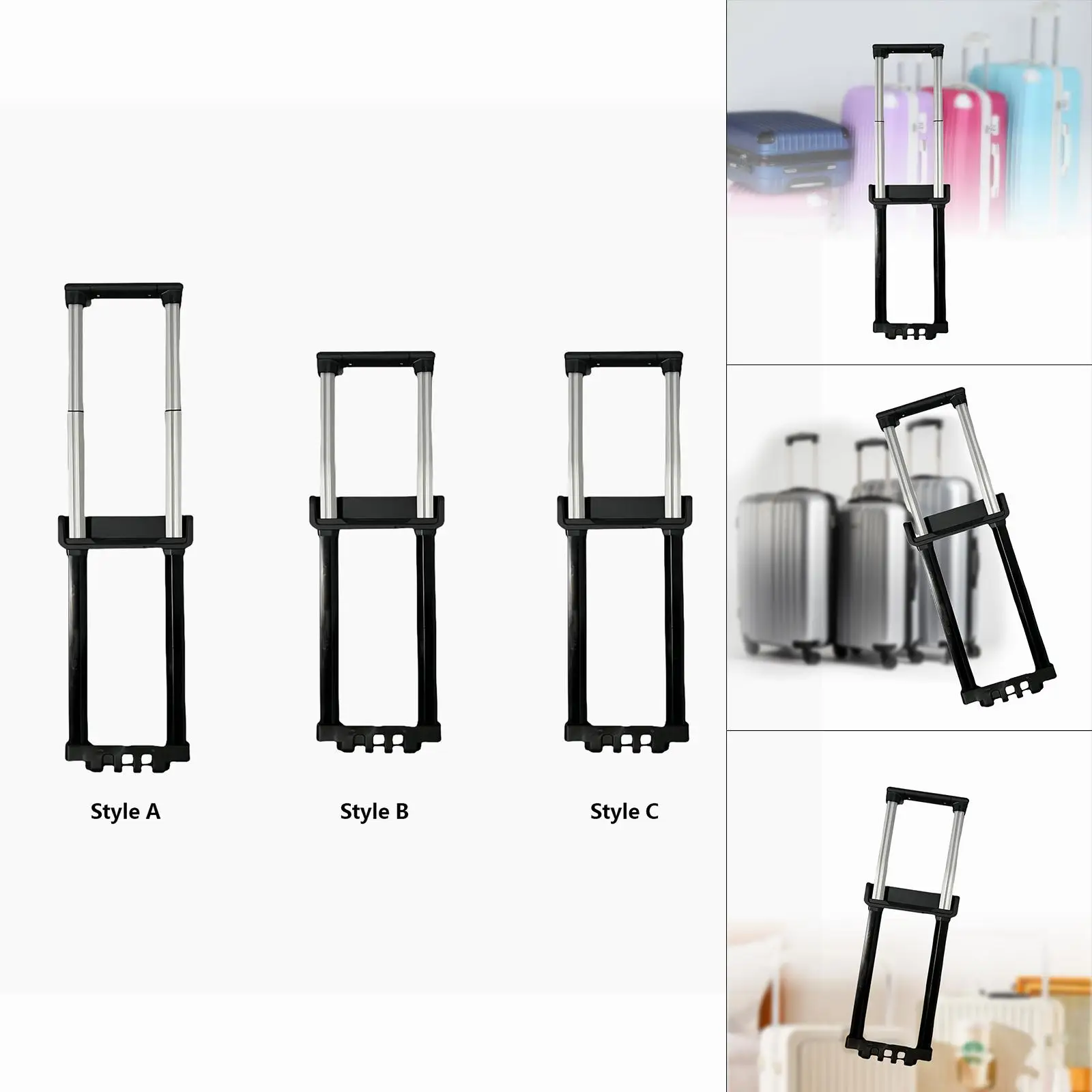 

Suitcase Telescopic Handle Easy Installation Trolley Case Handle Portable Suitcase Pull Rod Spare Part for Traveling Airplane