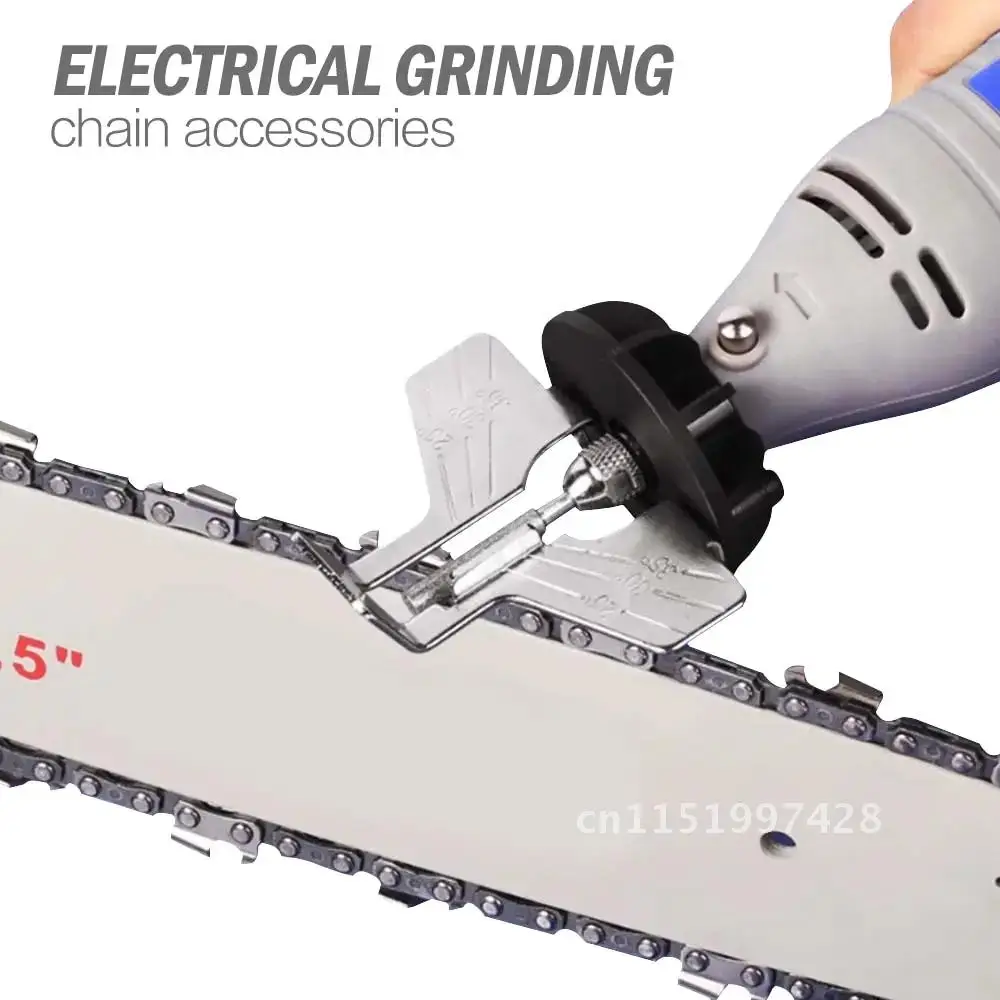 Attachment Chainsaw Sharpener Rotary Tool Chain Saw Sharpening Guide Drill Adapter Head Ruler