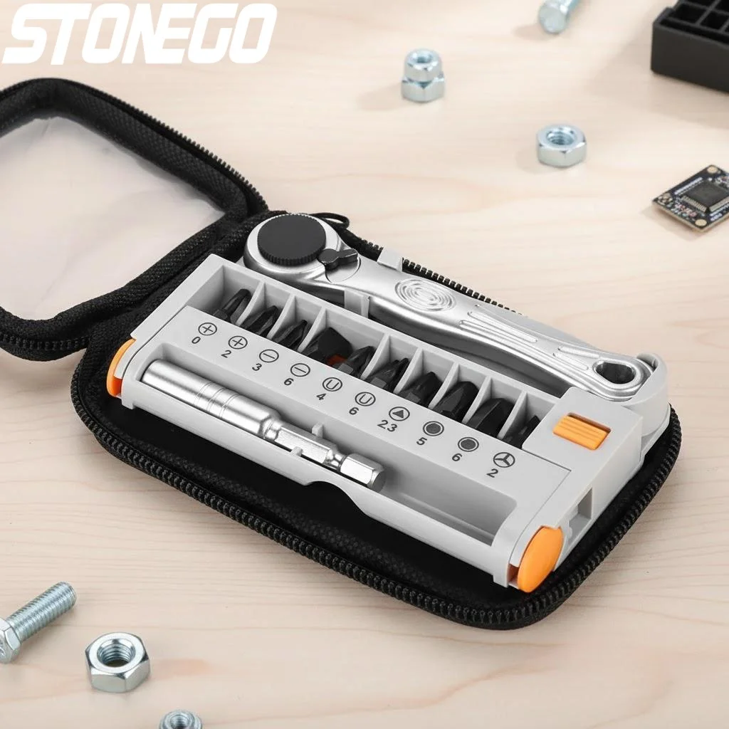 

Многофункциональный набор для ремонта велосипедов: мини-портативный комплект с трещоткой и отверткой, практичный для горных и шоссейных велосипедов