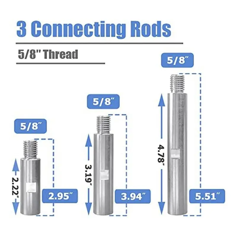

ABNH 3 шт. угловая шлифовальная машина, набор шатунов, 5/8 дюйма-11, удлинитель пластины с резьбой для полировщика-3 дюйма/4 дюйма/5,5 дюйма