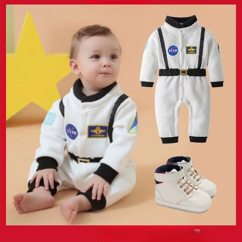 Astronaut Costume for Baby Boy Clothes 1 Year Toddler Infant Birthday Theme Party Cosplay Space Suit Newborn Photography Romper