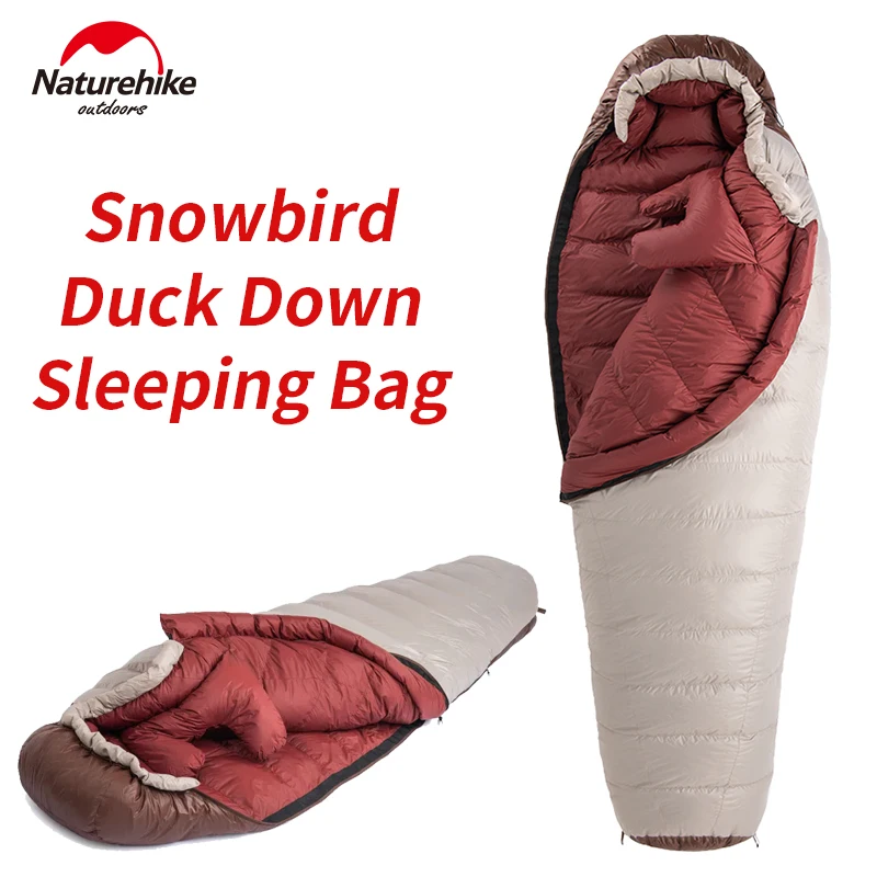 

Naturehike Snowbird Down Sleeping Bag Winter Outdoor Camping Tourism Mummy Ultralight Keep Warm Winter Duck Down Sleeping Bag