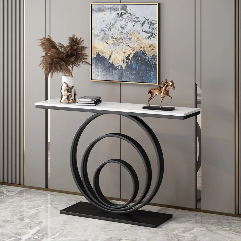 Entrance table Light luxury marble end view table against the wall Entrance entrance cabinet New Chinese simple narrowtabletable