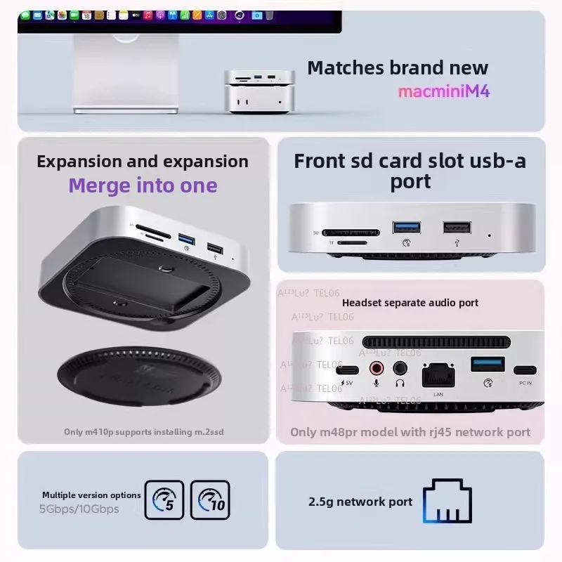 USB C Hub Docking Station M.2 Enclosure with Multiple Ports for Mini PC SSD флагшток