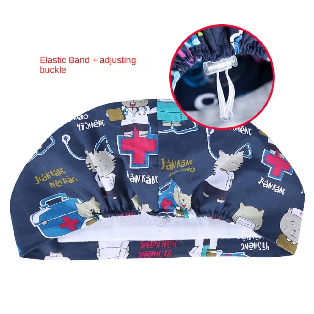 Soft Impresso Operating Room Cotton Hat, Enfermeira Cap, Lab Nursing Scrubs, Moda