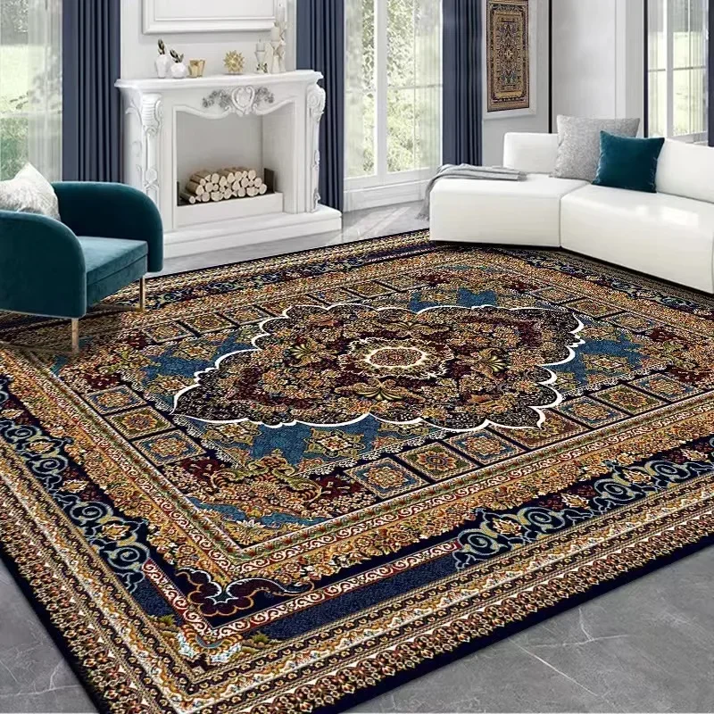 Vintage Persian Red Carpet Living Room High-end Luxury Rug Bohemia Bedroom Decor Rug Tea Table Anti-slip Large Area Mat Washable