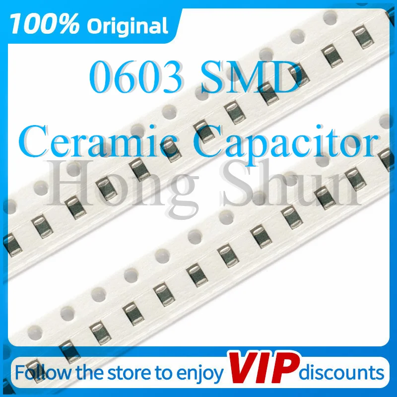 

100pcs 0603 50V SMD Thick Film hjxrhgal Chip Multilayer Ceramic Capacitor 0.5pF-47uF 10NF 100NF 1UF 2.2UF 4.7UF 10UF 1PF 6PF