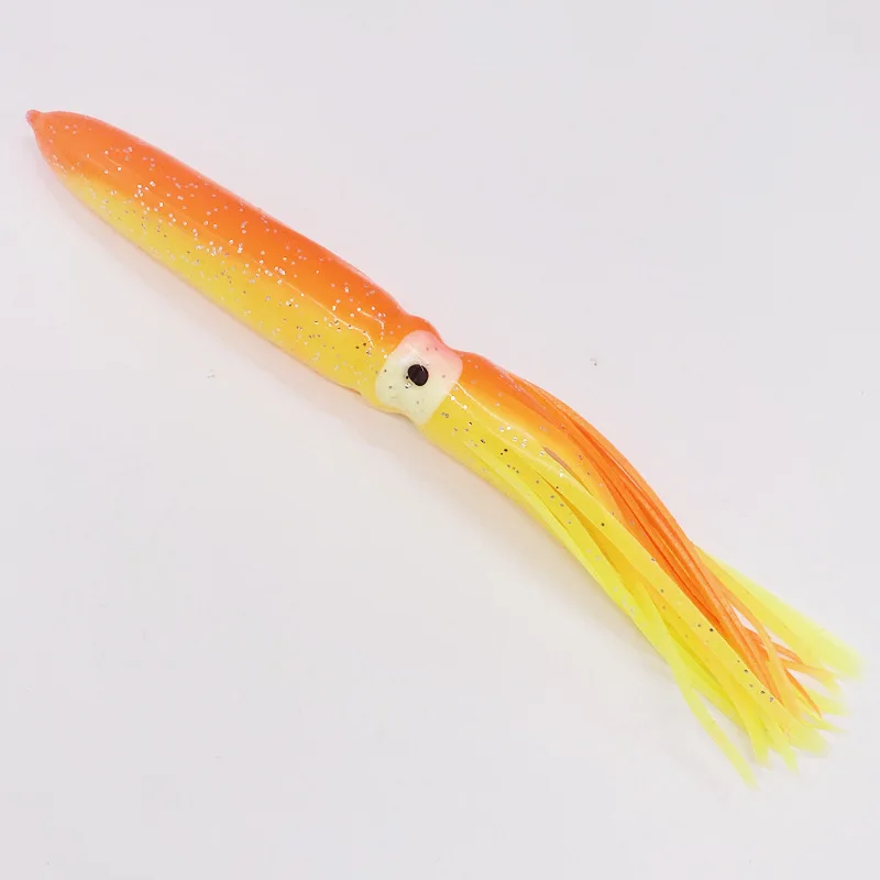 5Pcs 22CM/8g Artificial Fishing Jig Soft Lure Luminous Squid Skirts Jigging Bait For Tuna Fishing Plastic Octopus Trolling