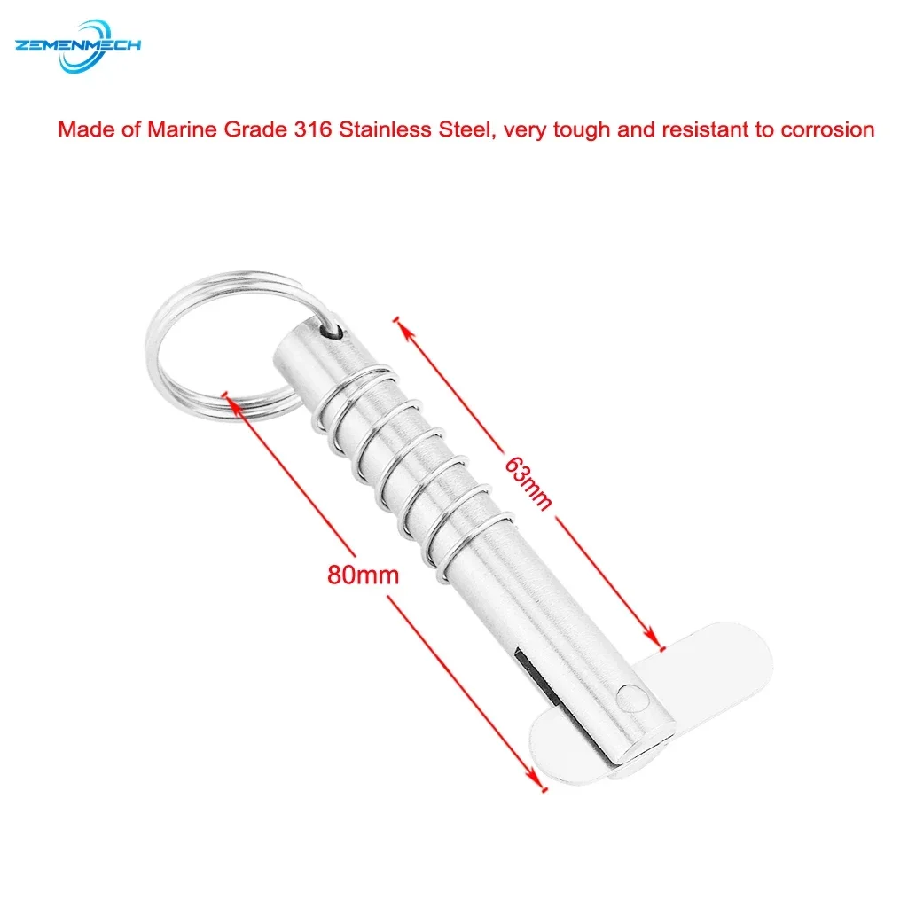 M16*80mm Marine Grade Stainless Steel 316 Boat Quick Release Pin Marine Hardware Deck Hinge Replacement Boat Accessories Yacht