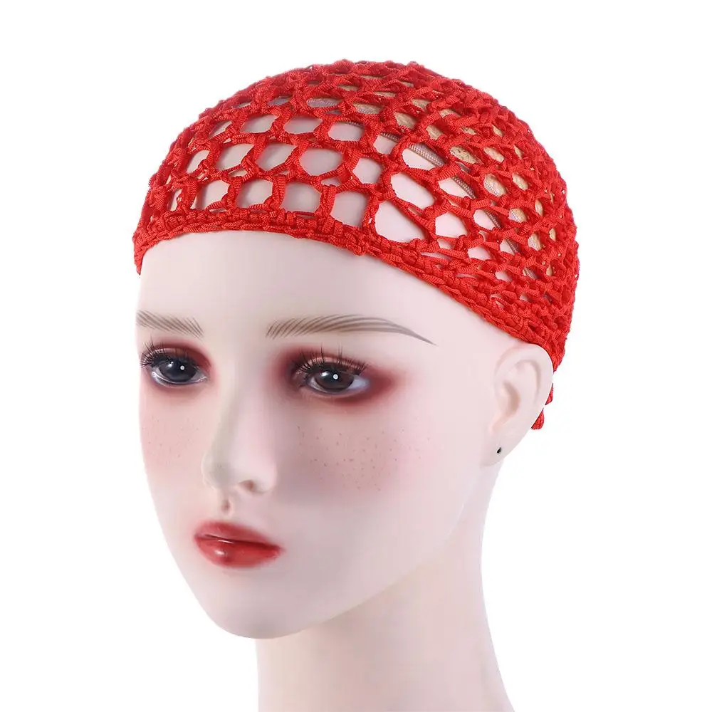 Women Multi-color Crochet Sleeping Handmade Night Net Hat Snood Hair Net Mesh Cap