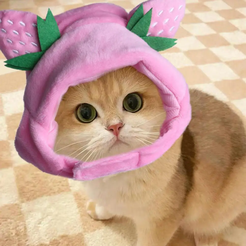 Pet Cat Headgear Adorable Cat Dog Cosplay Headwear Set for Pet Photo Props Cross-dressing Parties Cute Cartoon Hat Costume