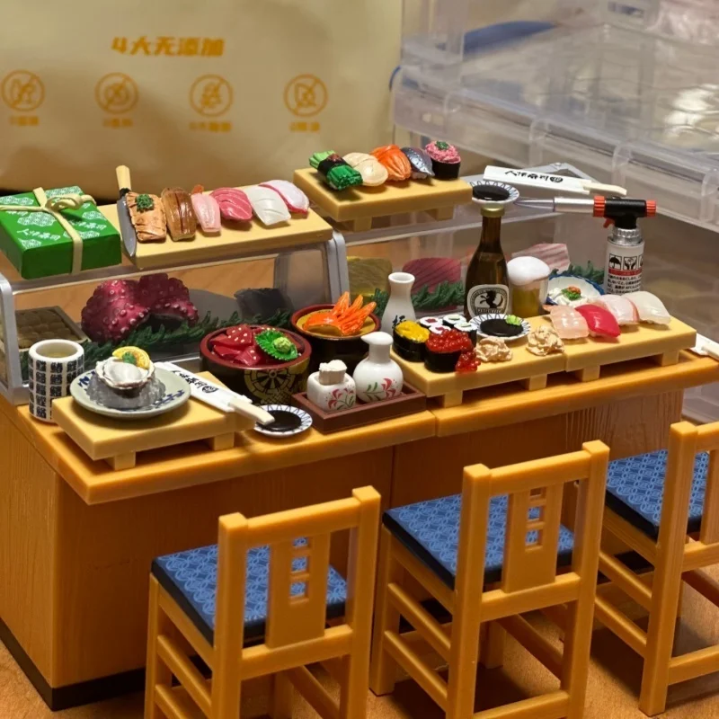 Re-Ment Shitamachi Humanistische Sushi Miniatuur Scène Model Trendy Collectie Leuk Cadeau Speelgoed Blind Box op voorraad Actiefiguur