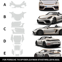 Car Transparent Kit Body Film for Porsche 718 Spyder Gt4/gt4Rs 2019-23 Pre Cut Tpu Ppf Clear Sticker Car Paint Protection Film