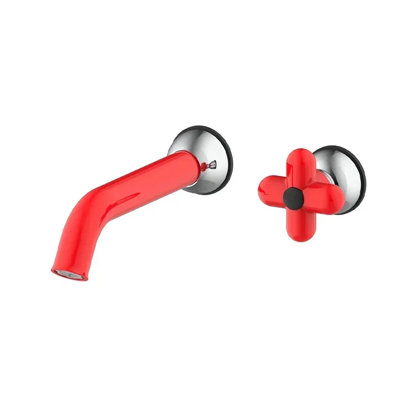 

Candy green wash basin faucet all copper hot and cold cute red washbasin bathroom cabinet under the counter basin split do