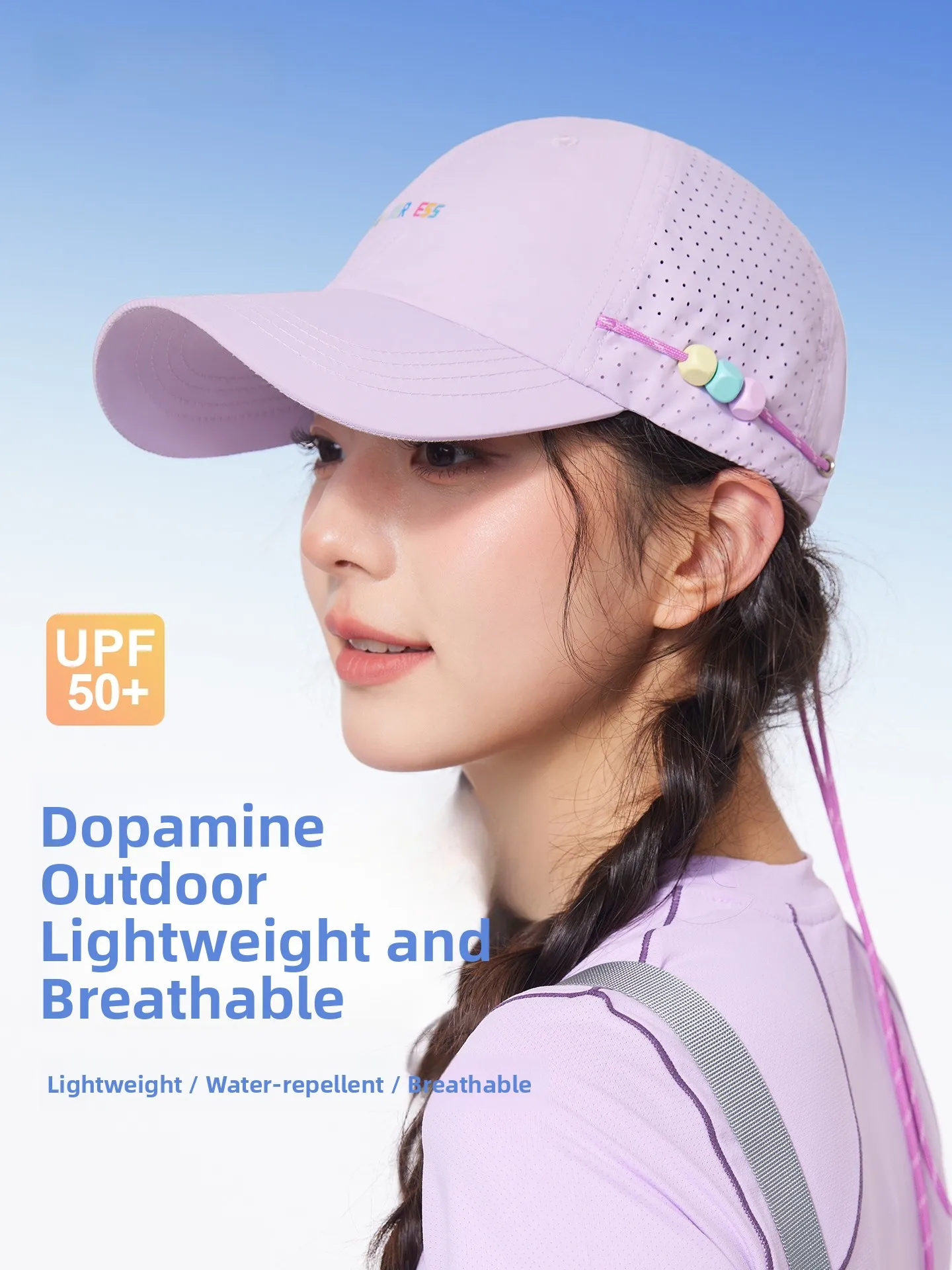 cacuss-レディース-夏用アウトドアハット-通気性-軽量-日焼け防止-野球帽-調節可能なラウンドトップ-カーリーエッジハット