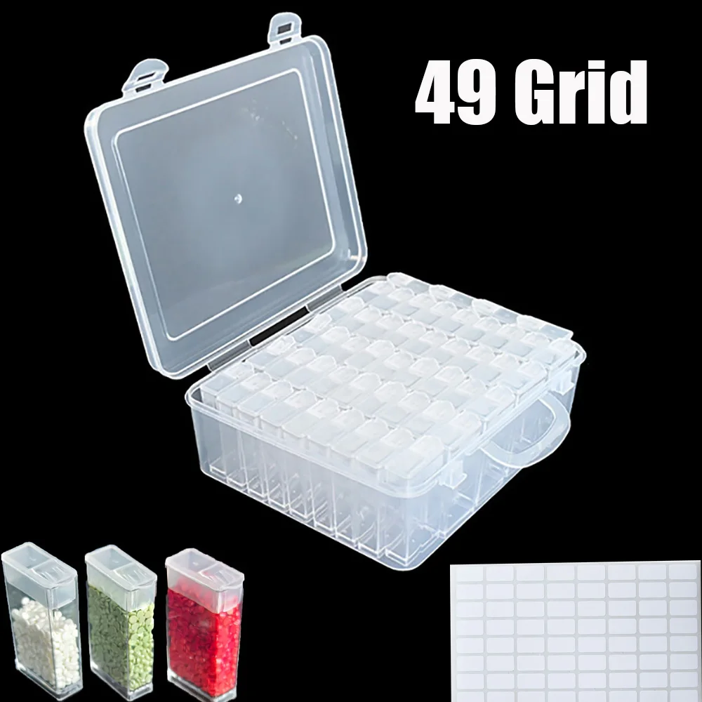 

DIY Diamond Painting Embroidery Storage Box, Nail Art Jewelry Rhinestone Mosaic Storage Container, Multifunctional Storage Box