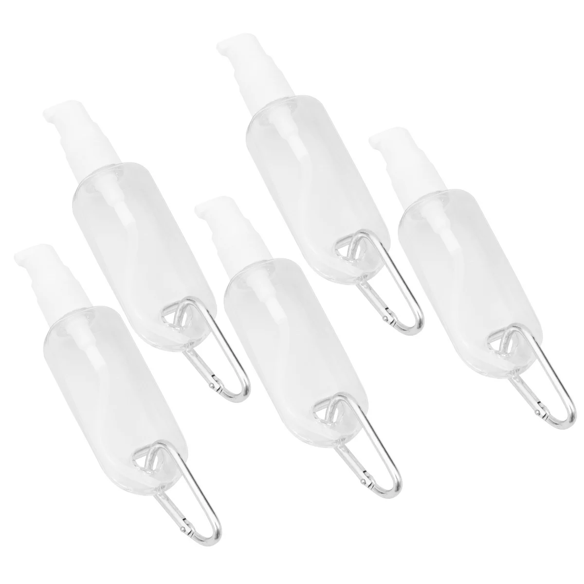 

5pcs Travel Hand Bottles Refillable Plastic Containers Hook Durable Eco-Friendly Liquid Container Small Size Easy Carry Luggage