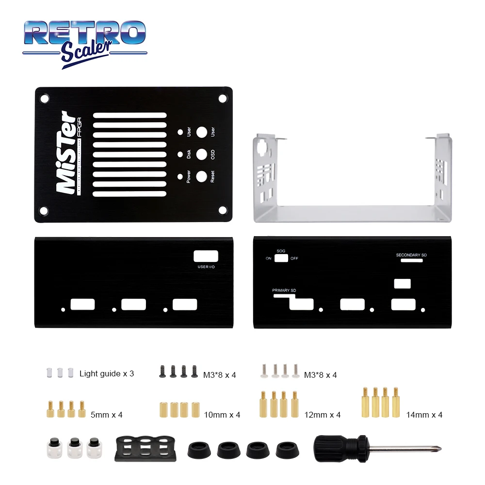 RetroScaler Metal Cases for Mister FPGA Kit Core Control Suit for DE10-Nano Main Board / v6.1 IO Board and Mister USB Hub