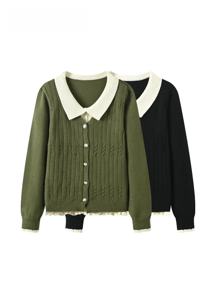 

Новый женский вязаный свитер больших размеров с длинным рукавом, весенний, свободный крой, из хлопка и полиэстера, повседневный, стройнящий, в стиле Lazy Top