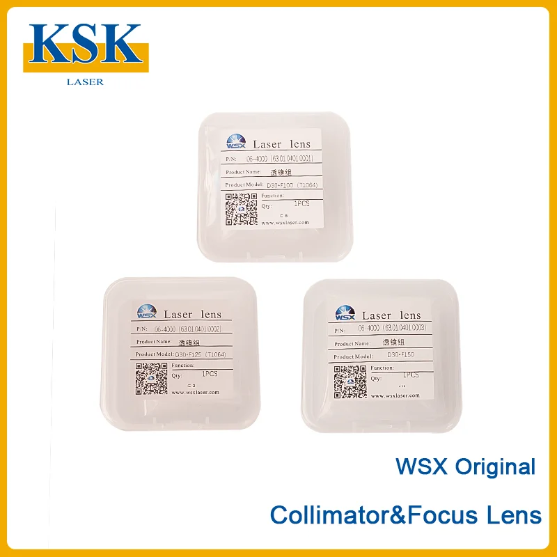 KSK WSX Original Laser Collimating Focus Lens D30 F75/100/125/150/200 4KW Collimator KC15 For Fiber Laser Cutting Machine