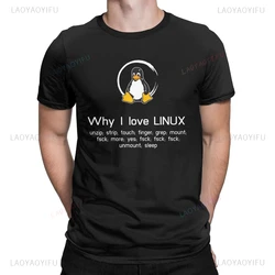 Linux Penguin Tshirt Premium Cotton Men's Clothing Leisure Harajuku Manga Tees Aesthetic T-Shirts Vintage Humor Streetwear