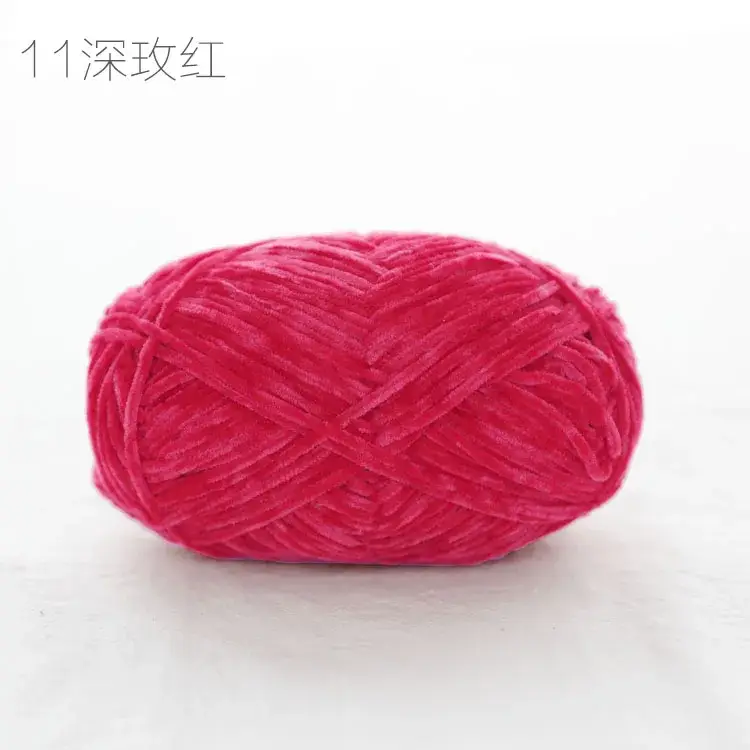 Pear Lustre Chenille Yarn 148Meters/Skein 2mm Thin Pleuche Wool Rope for Hand Crochet Dolls Shoes Materials - Image 9