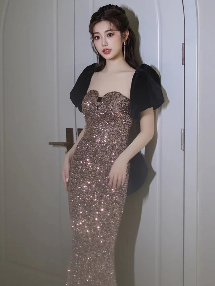 

Длинное вечернее платье Ele Fi Tail для женщин, для официальных мероприятий, церемоний, выступлений, от Zhen Ni Ro...