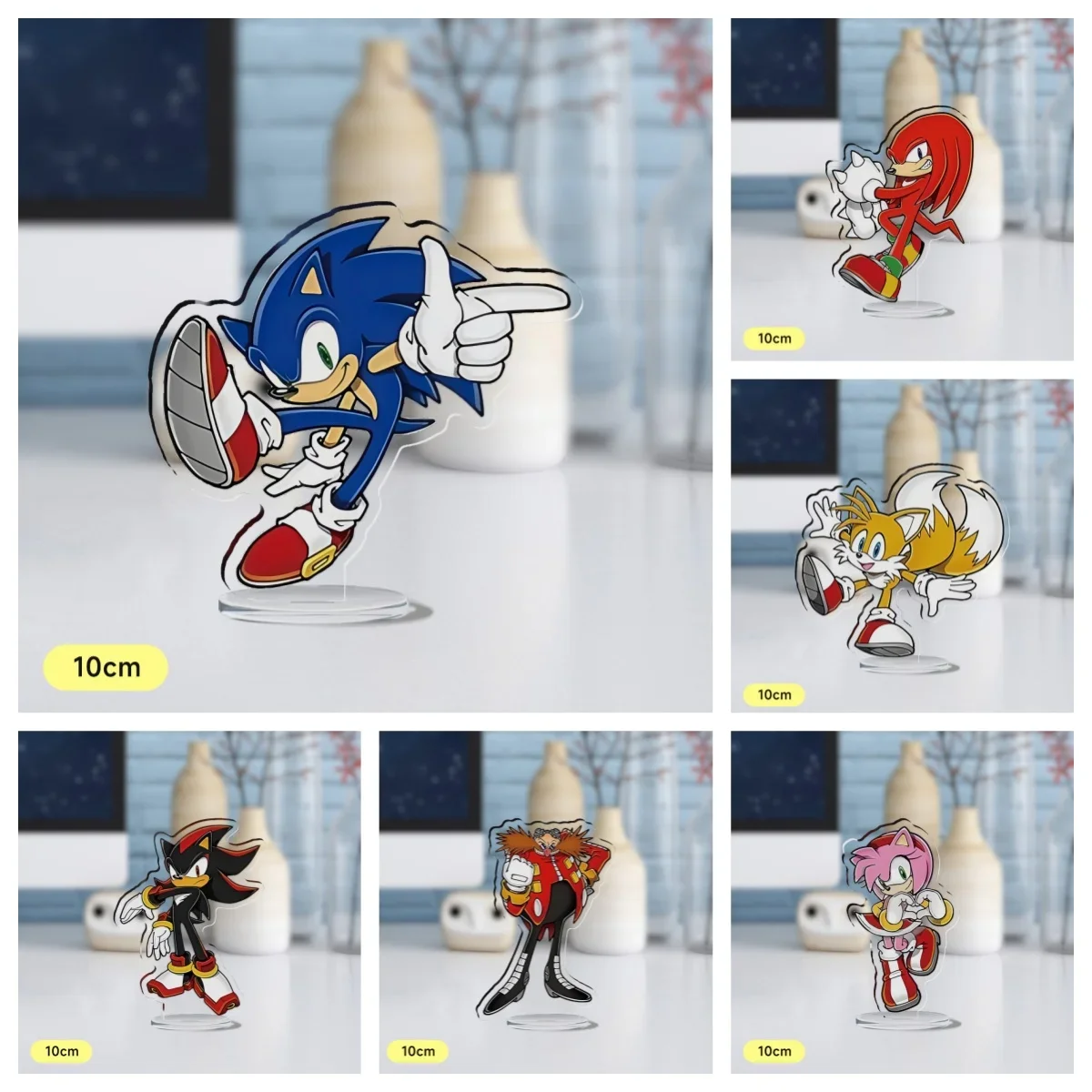 Тень ежик аниме фигурка мультфильм Dr Eggman Knuckles игрушечные фигурки женщина фигурка-подставка модель куклы игрушки акриловый подарок