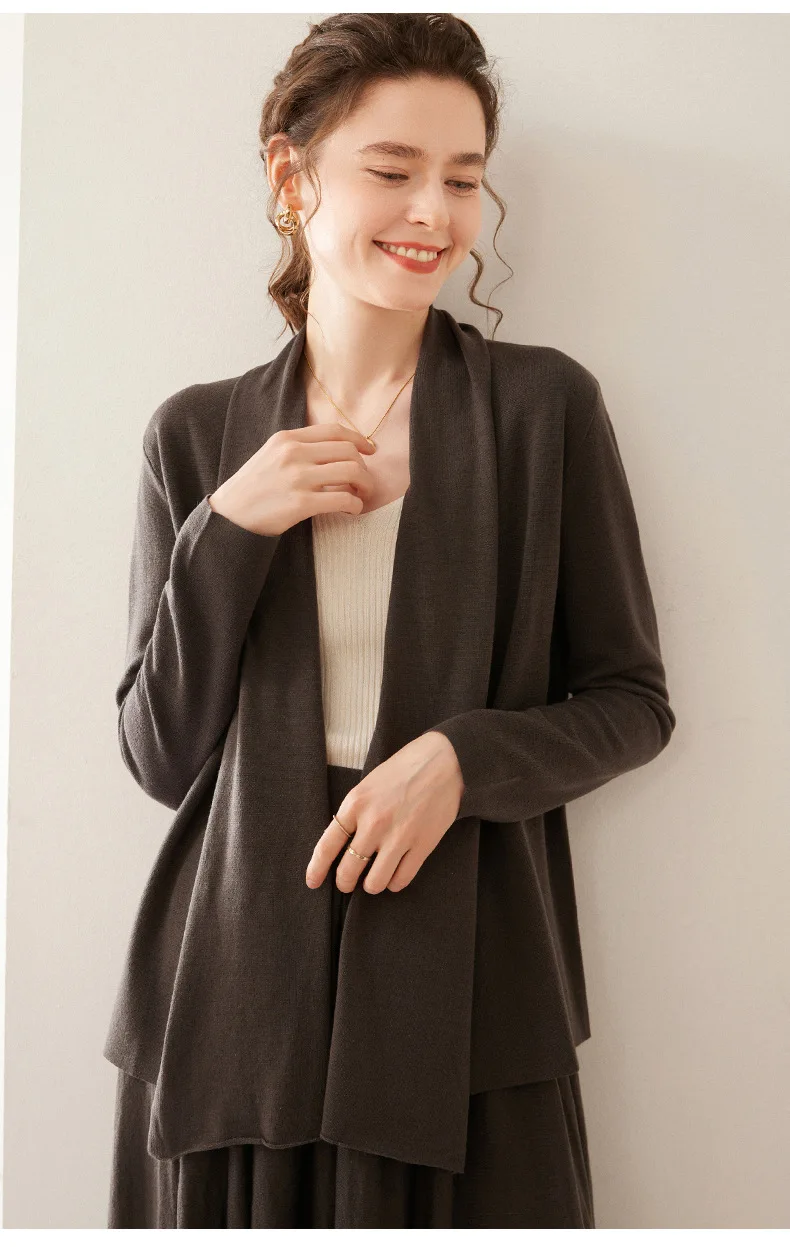 Winsleter-5% แคชเมียร์ 5% ผ้าไหมElegantเสื้อกันหนาวผู้หญิงแขนยาวVคอ,หลวมบางถักเสื้อสเวตเตอร์ถัก,2025 ฤดูใบไม้ร่วงใหม่T58247CC